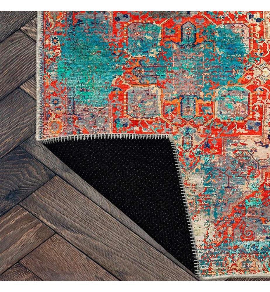 Tapis, rouge, 70% coton - 30% chenille, 100 x 150 cm