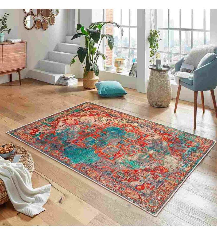 Tappeto, rosso, 70% cotone - 30% ciniglia, 160 x 230 cm