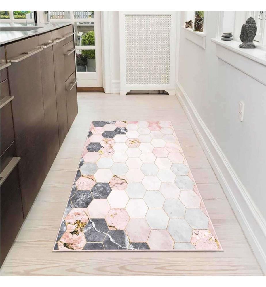 Tappeto, rosa, 70% cotone - 30% ciniglia, 180 x 280 cm