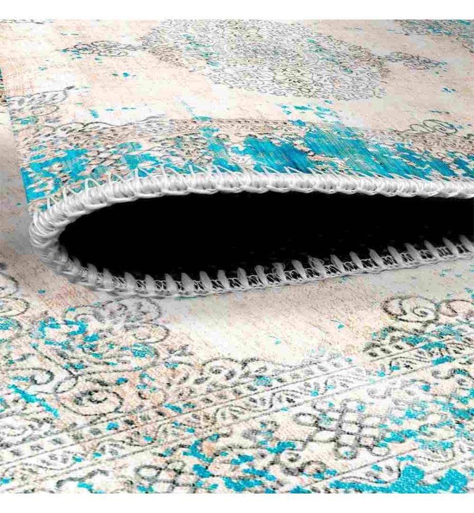 Tappeto, Blu, 70% cotone - 30% ciniglia, 80 x 120 cm