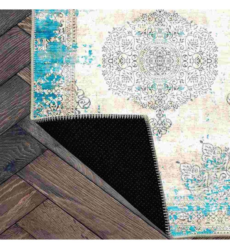 Tappeto, Blu, 70% cotone - 30% ciniglia, 100 x 150 cm