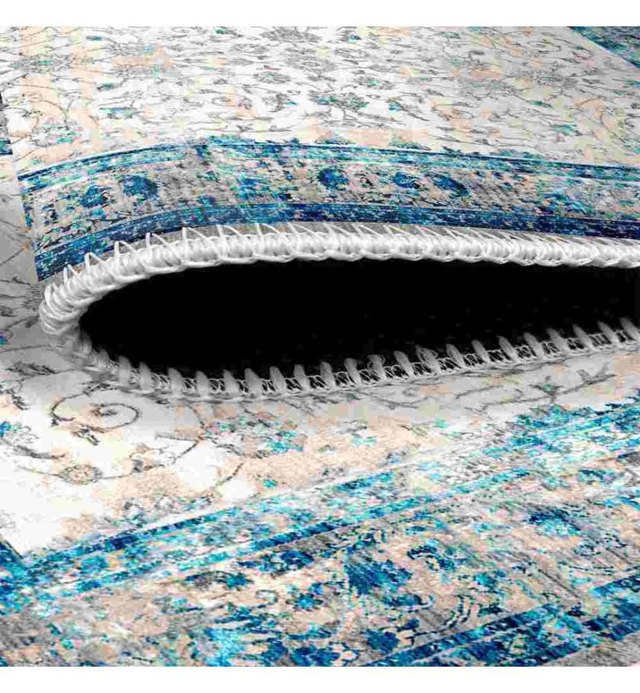 Tappeto, Blu, 70% cotone - 30% ciniglia, 100 x 200 cm