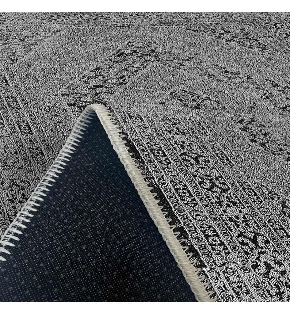 Tappeto, nero, 70% cotone - 30% ciniglia, 120 x 180 cm