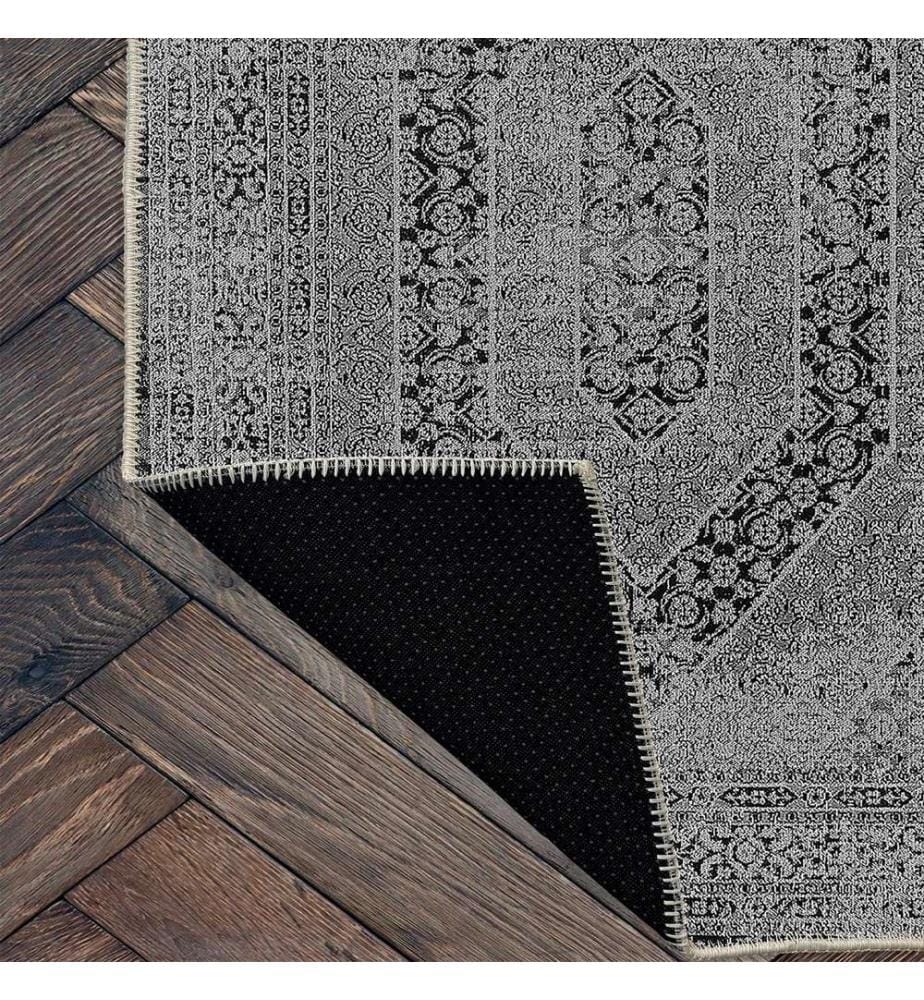 Tappeto, nero, 70% cotone - 30% ciniglia, 120 x 180 cm