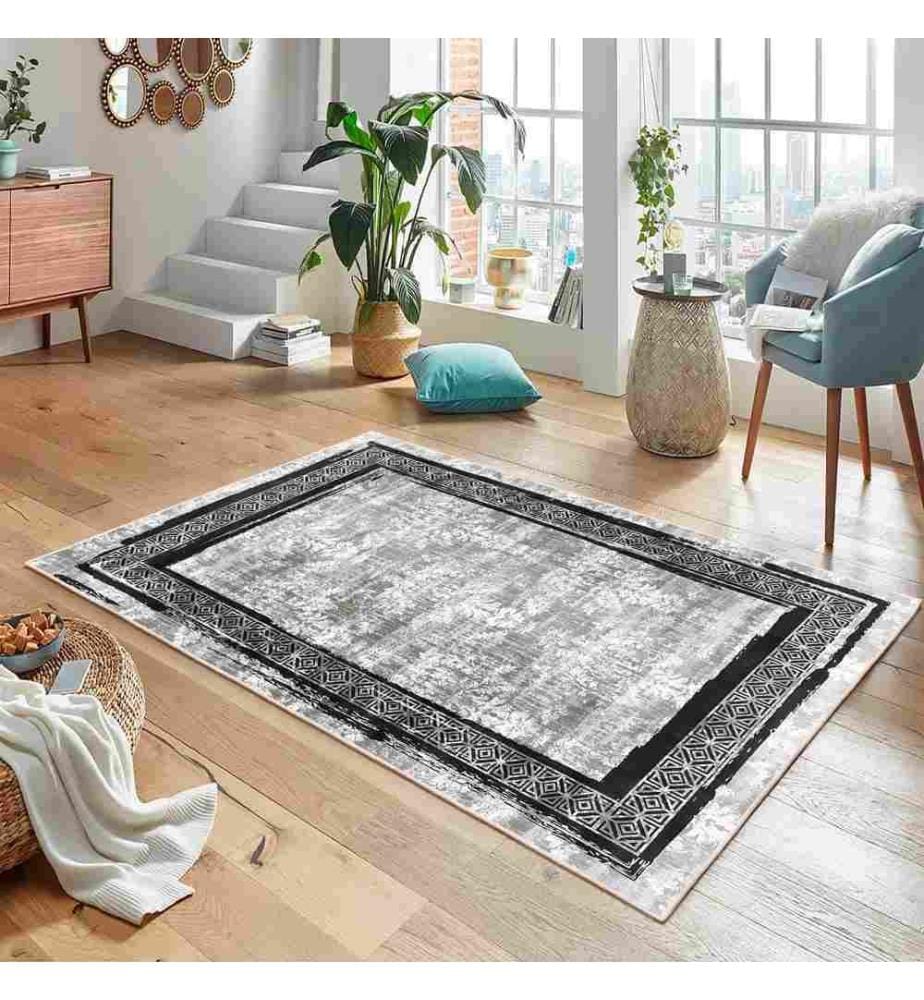 Tappeto, Grigio, 70% Cotone - 30% Ciniglia, 60 x 100 cm
