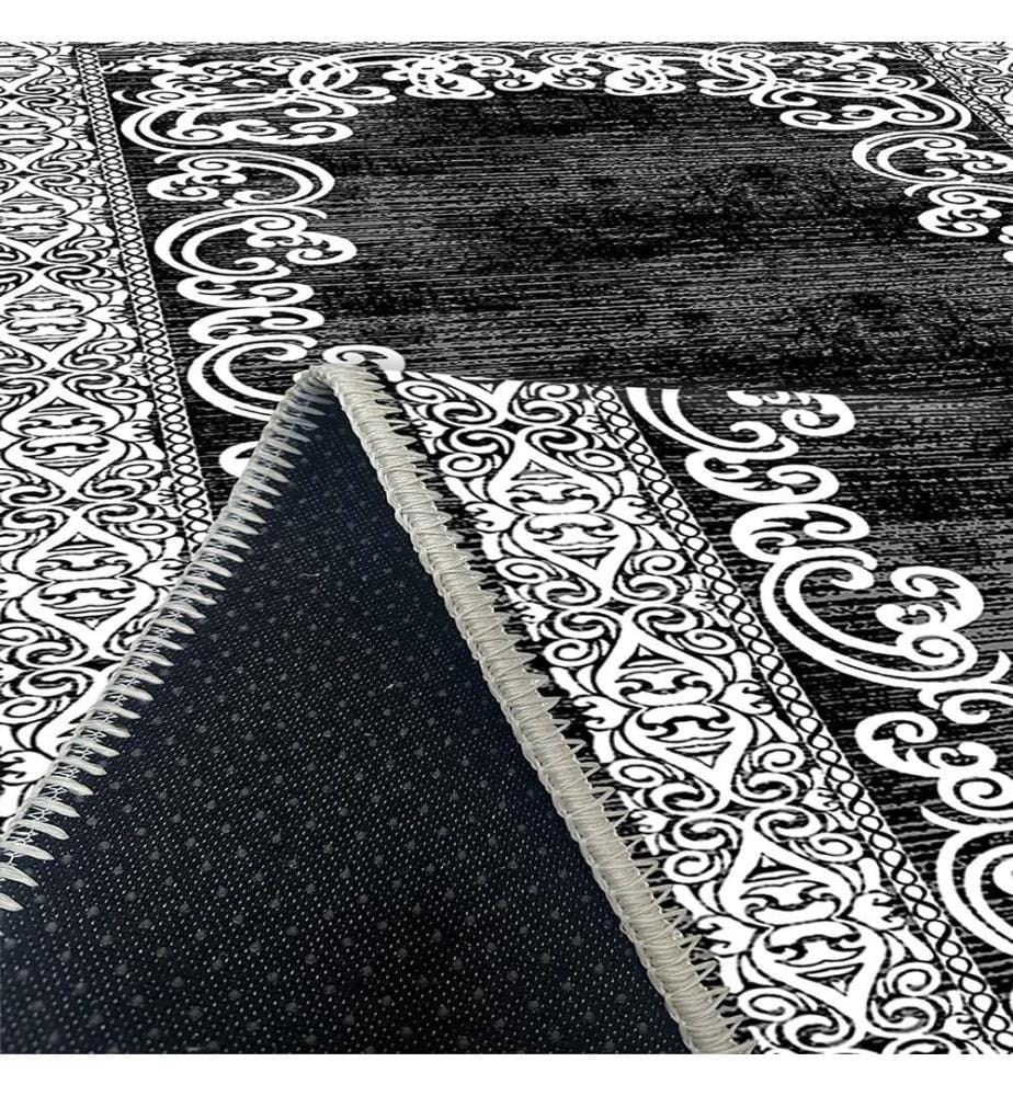 Tappeto, nero, 70% cotone - 30% ciniglia, 200 x 300 cm