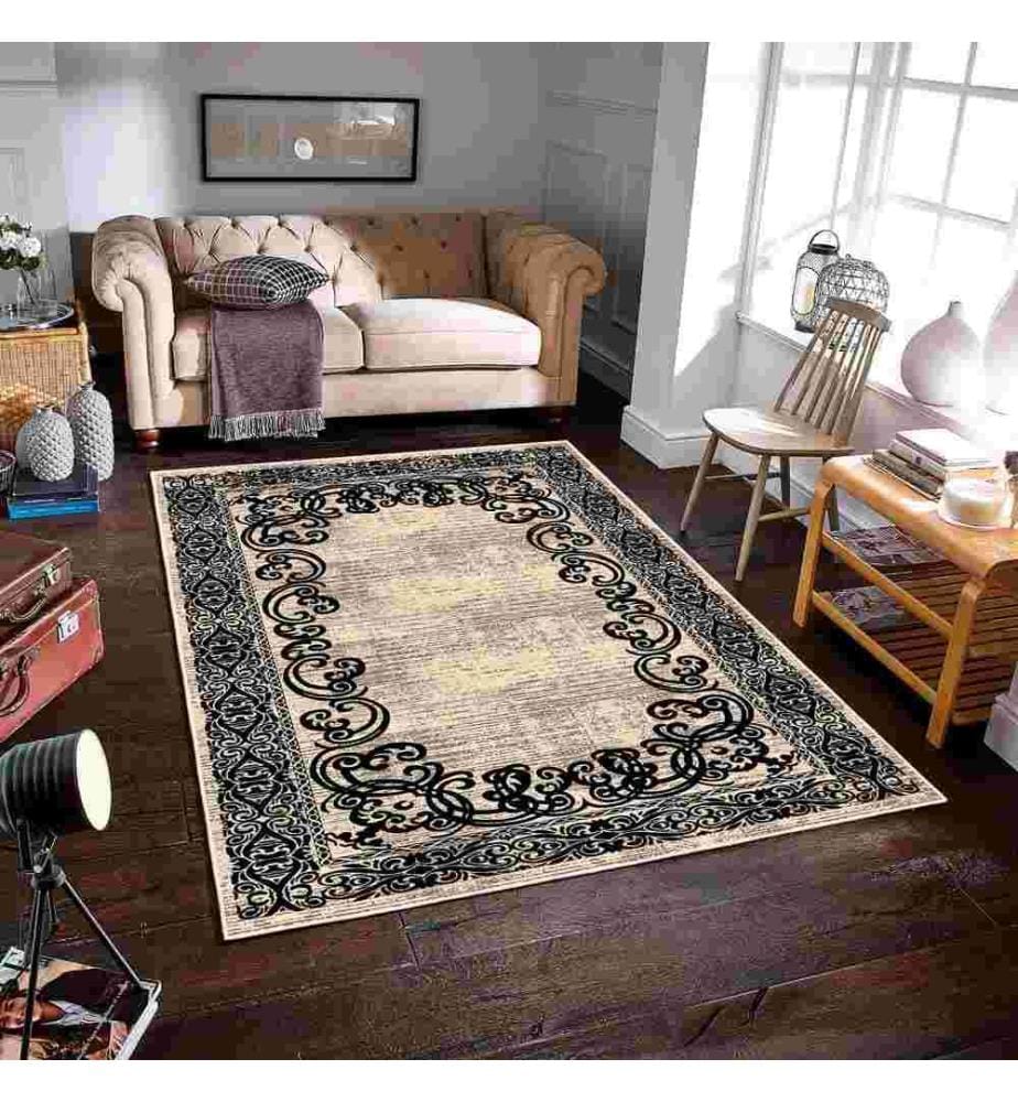 Tappeto, Crema, 70% cotone - 30% ciniglia, 100 x 200 cm
