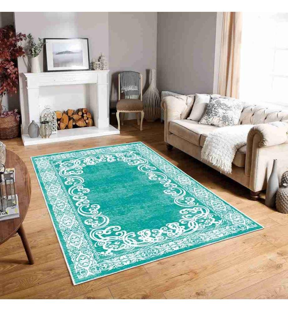 Tappeto, Verde, 70% Cotone - 30% Ciniglia, 100 x 300 cm
