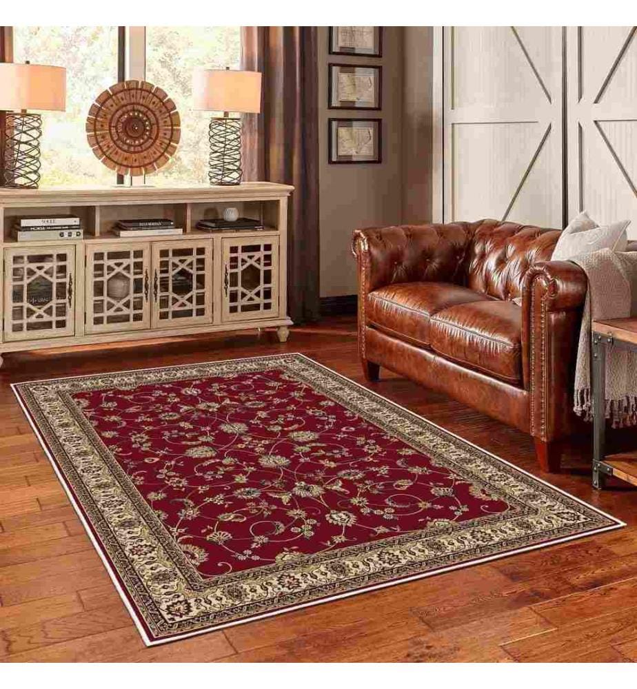 Tappeto, rosso, 70% cotone - 30% ciniglia, 60 x 100 cm