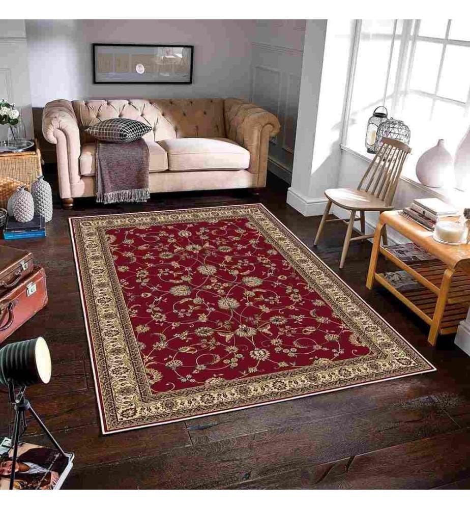 Tappeto, rosso, 70% cotone - 30% ciniglia, 80 x 200 cm