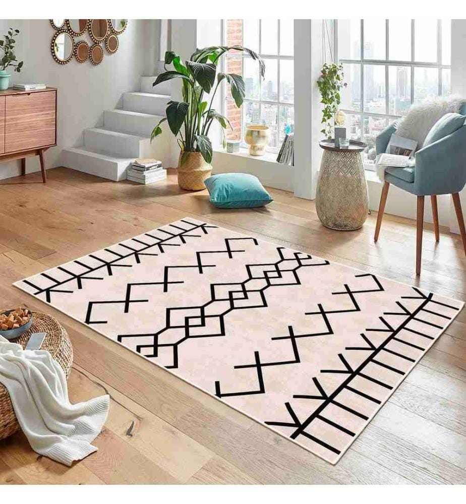 Tappeto, Crema, 70% cotone - 30% ciniglia, 100 x 200 cm