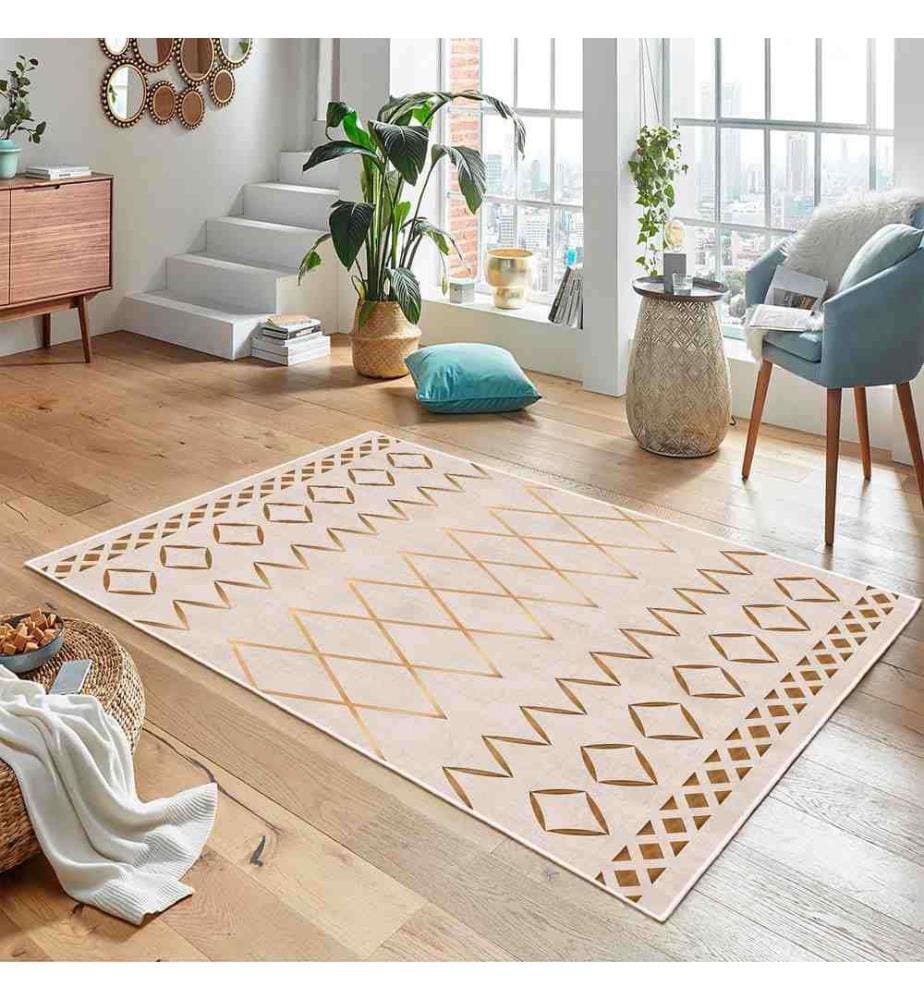 Tappeto, Crema, 70% cotone - 30% ciniglia, 80 x 300 cm