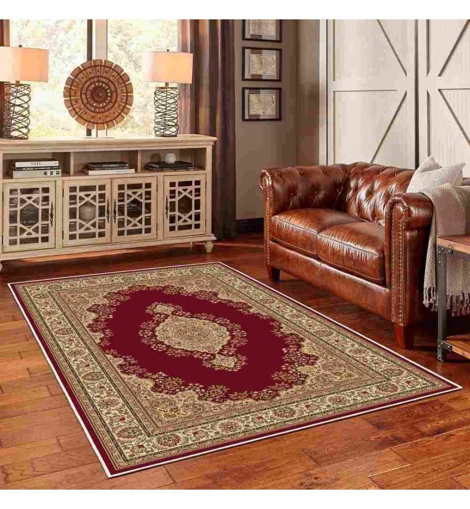 Tappeto, rosso, 70% cotone - 30% ciniglia, 180 x 280 cm