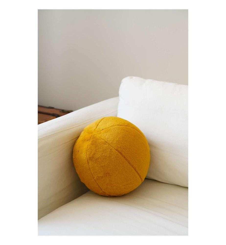 Coussin, moutarde, 75 % POLYESTER RECYCLÉ / 25 % POLYESTER