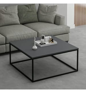 Couchtisch, Anthrazit, Spanplatte mit Melaminharzbeschichtung, Metallgestell