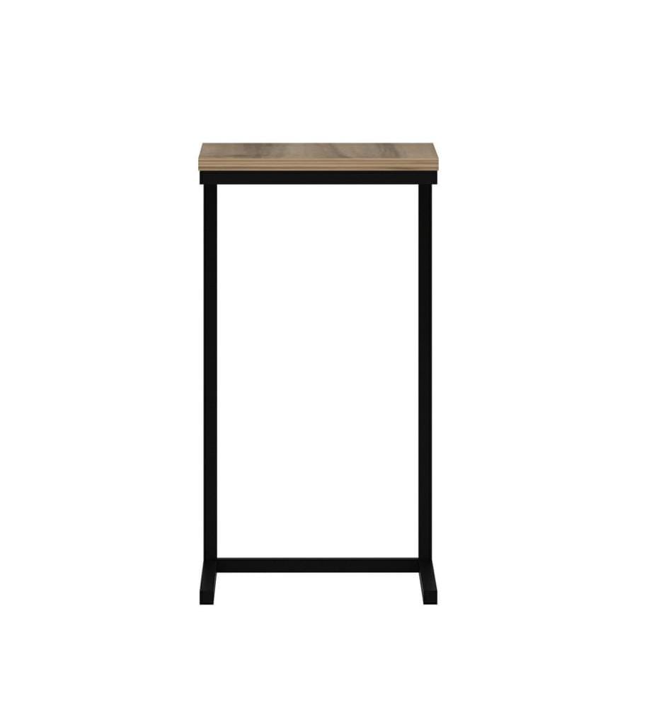 Table d'appoint, noyer, panneau de particules mélaminé, structure métallique