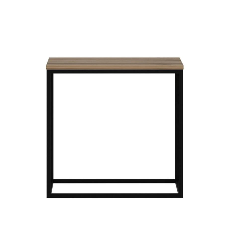 Table basse, Noyer, Panneau de particules mélaminé, Piétement métal