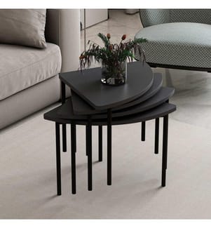 Table basse, Anthracite, PANNEAU DE PARTICULES 100 % REVÊTU DE MÉLAMINE