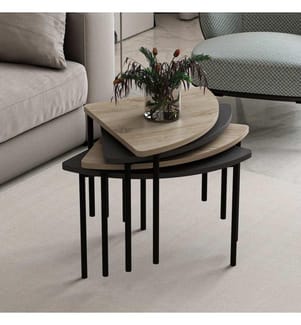 Table basse, Anthracite, PANNEAU DE PARTICULES 100 % REVÊTU DE MÉLAMINE