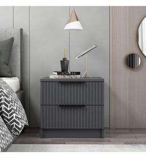 Table de nuit, Anthracite, Panneau de particules mélaminé