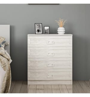 Commode, blanc, panneau de particules mélaminé