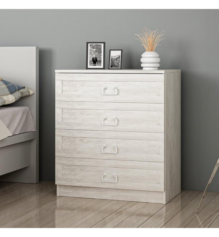 Commode, blanc, panneau de particules mélaminé