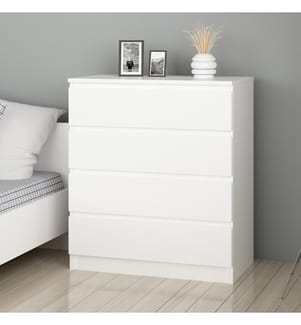 Commode, blanc, panneau de particules mélaminé