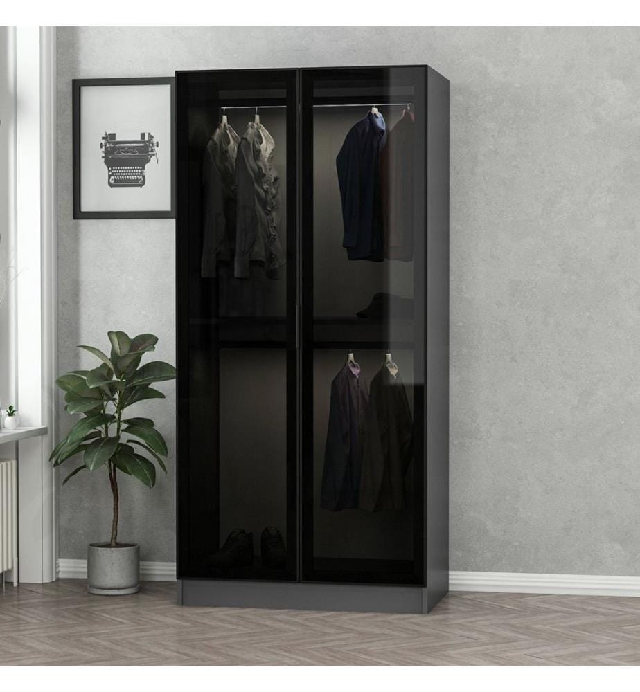 Armoire, Noir, Anthracite, Panneau de particules mélaminé
