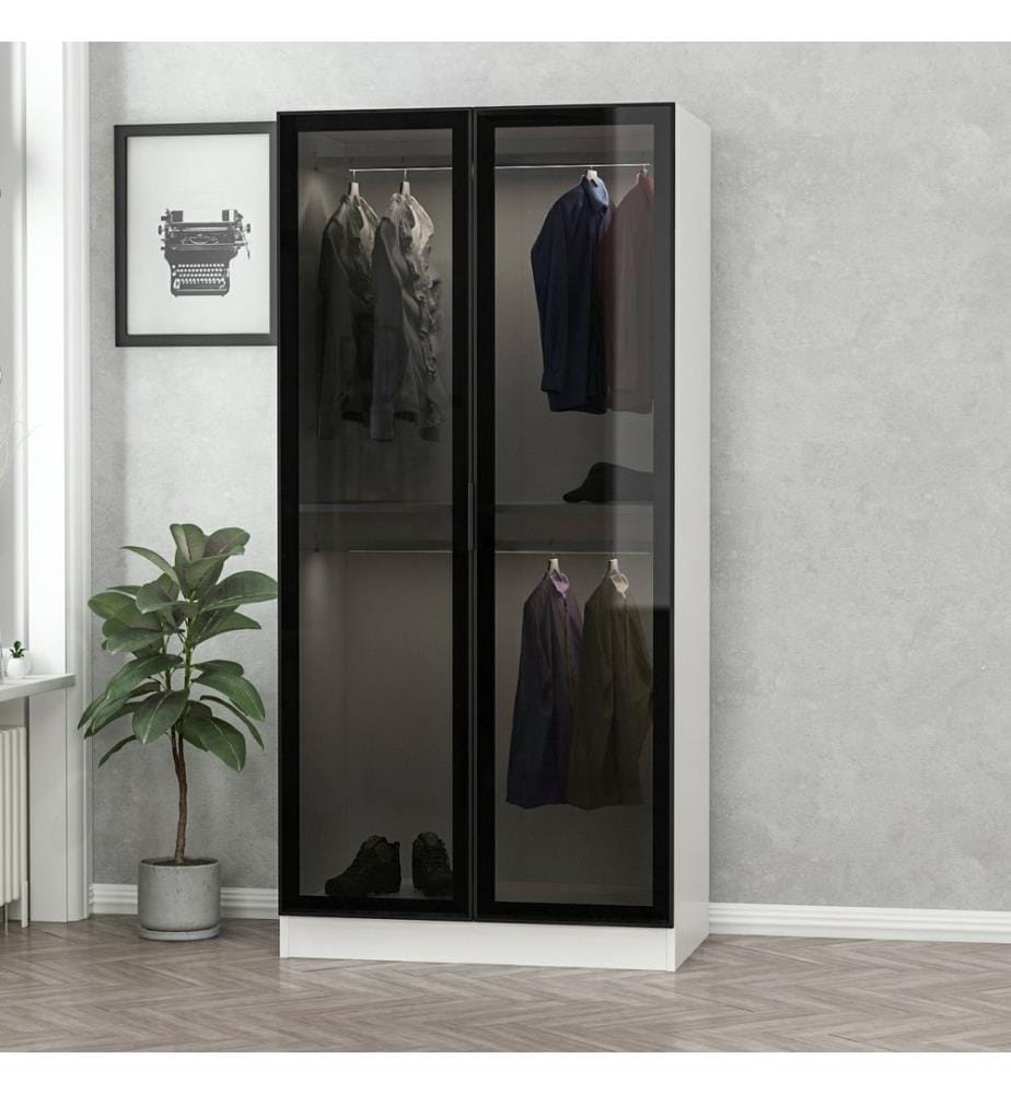 Armoire, Noir, Blanc, Panneau de particules mélaminé