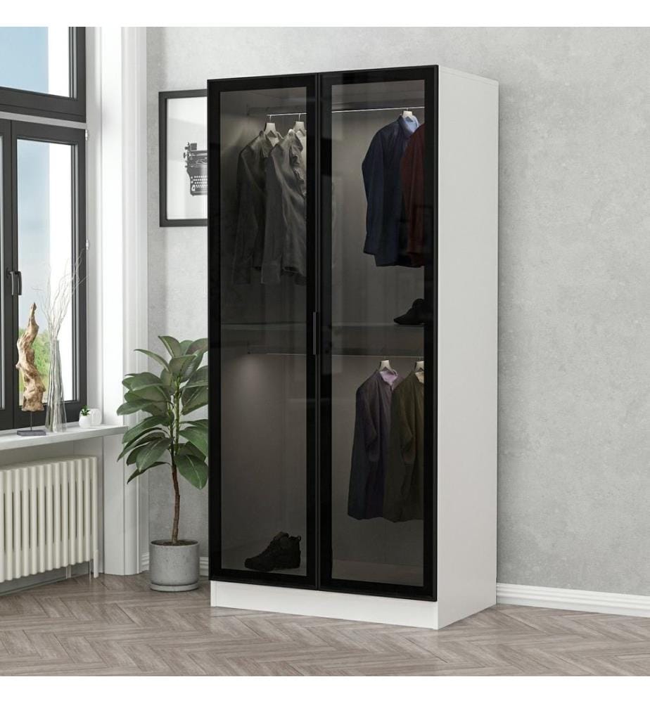Armoire, Noir, Blanc, Panneau de particules mélaminé