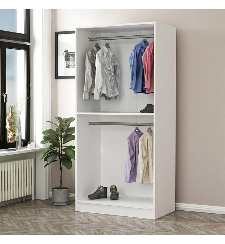 Armoire, blanche, panneau de particules mélaminé