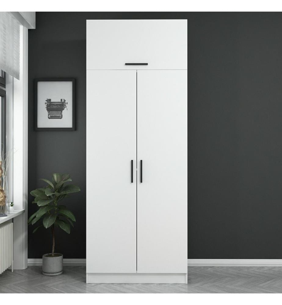 Wardrobe, White, Melamine Coated Particle Board