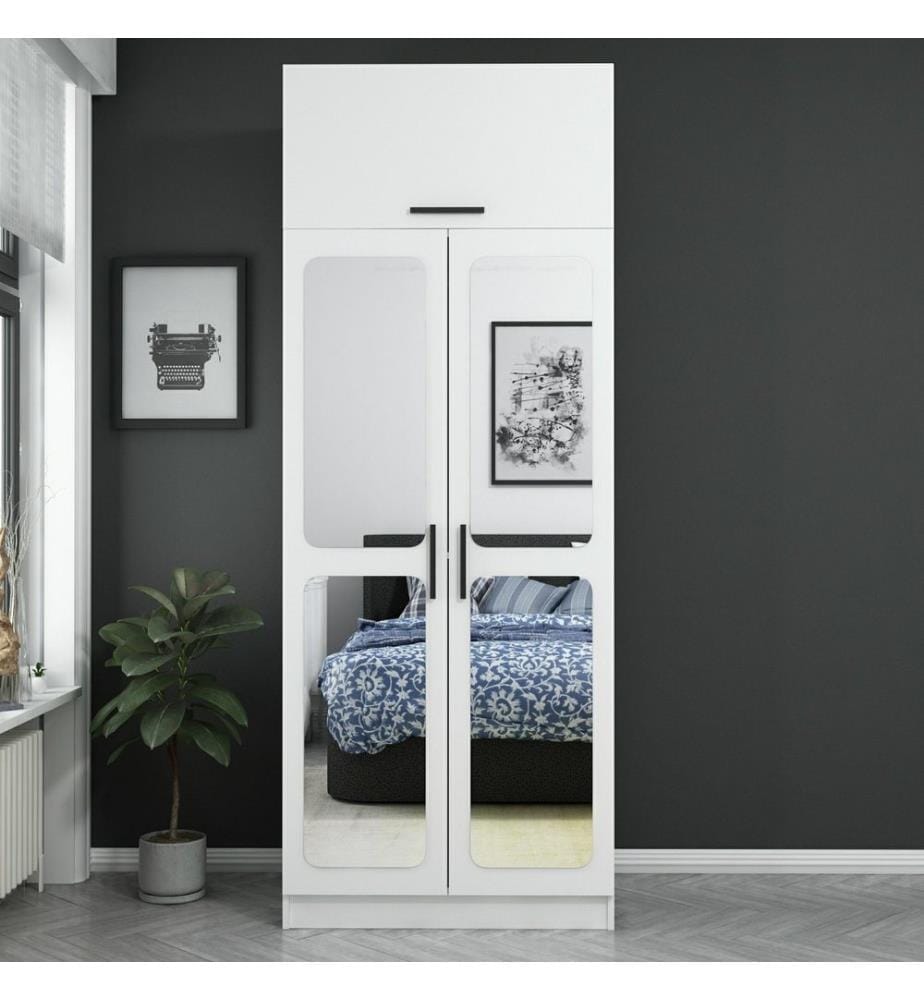 Armoire, blanche, panneau de particules mélaminé