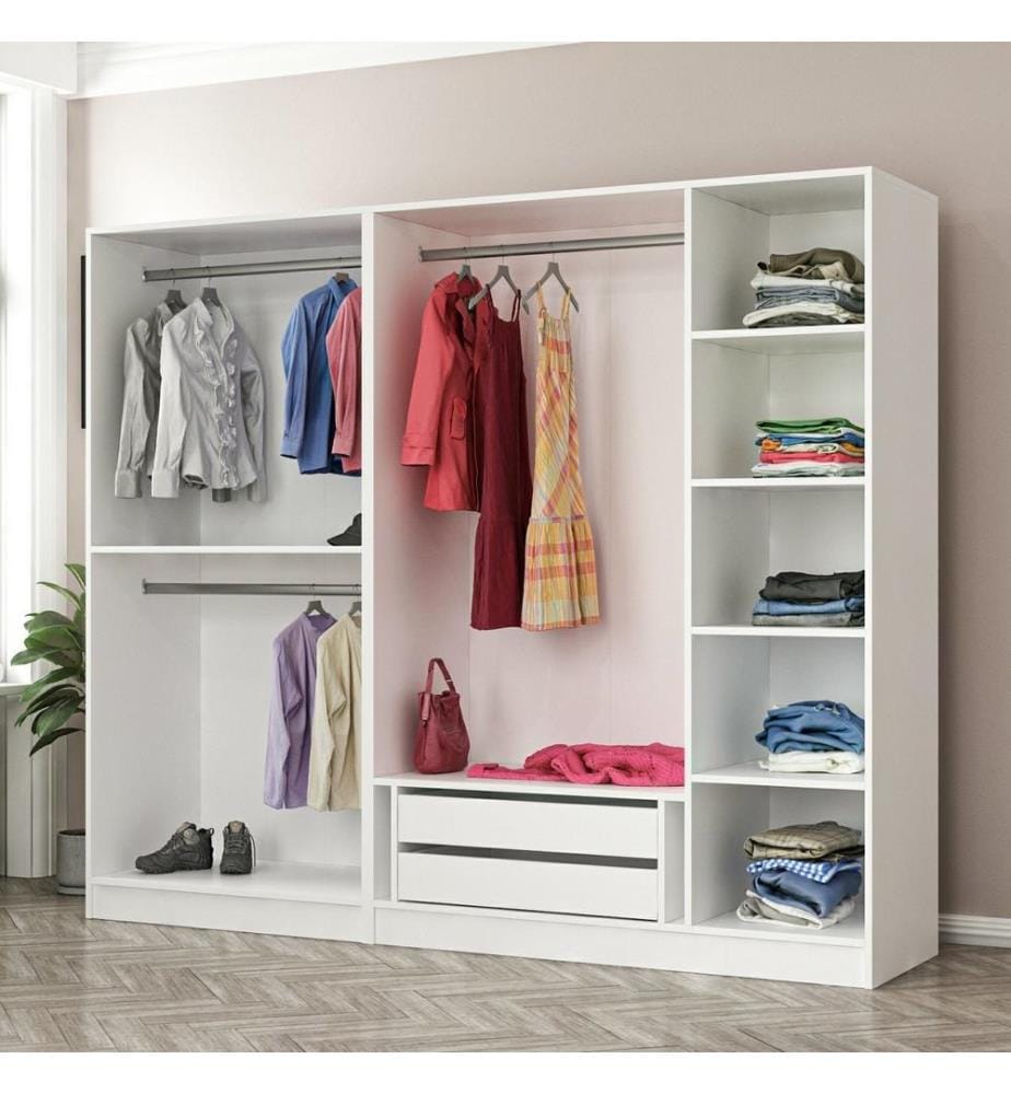 Wardrobe, White, Melamine Coated Particle Board