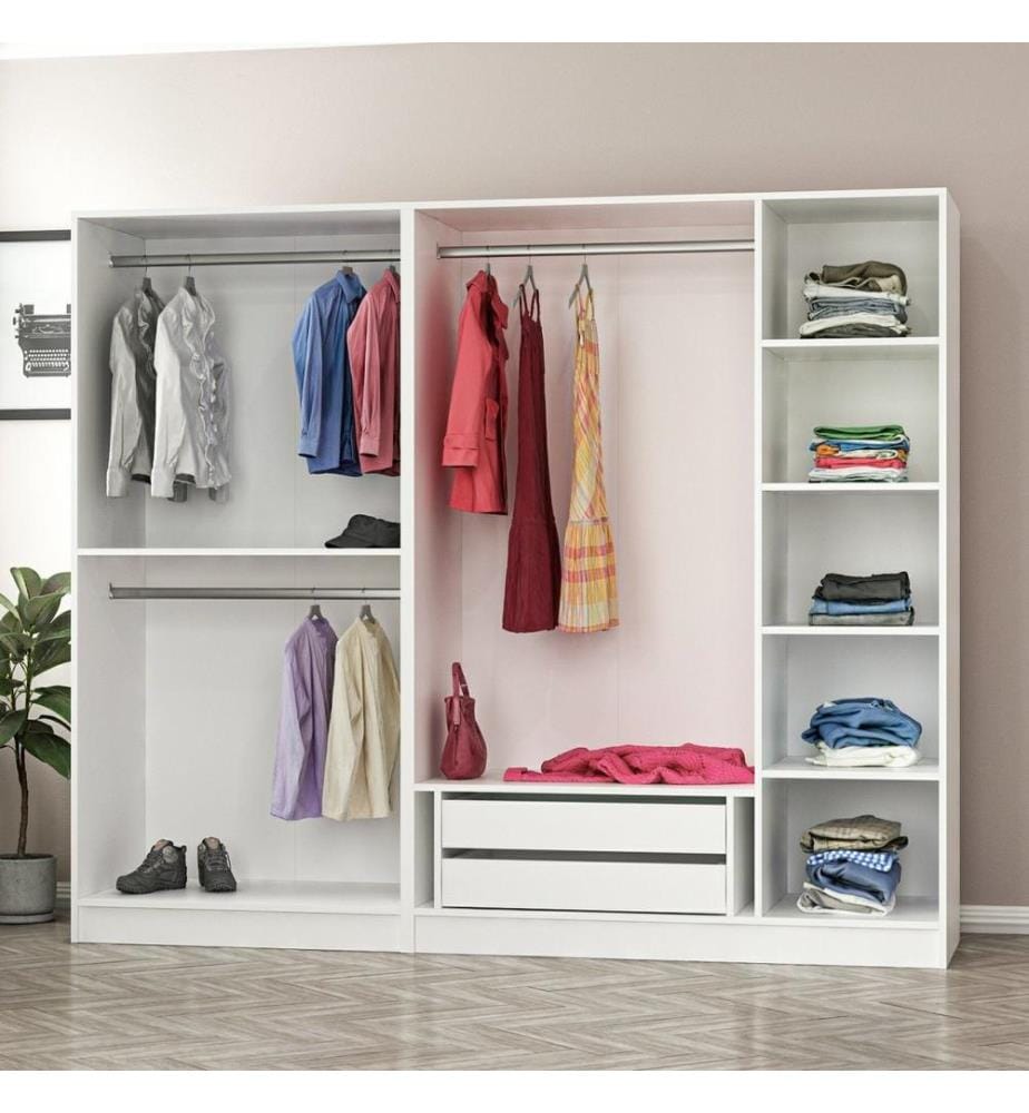 Wardrobe, White, Melamine Coated Particle Board