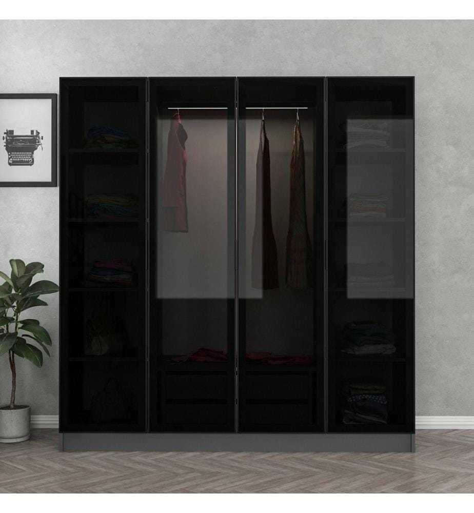 Armoire, Anthracite, Noir, Panneau de particules mélaminé