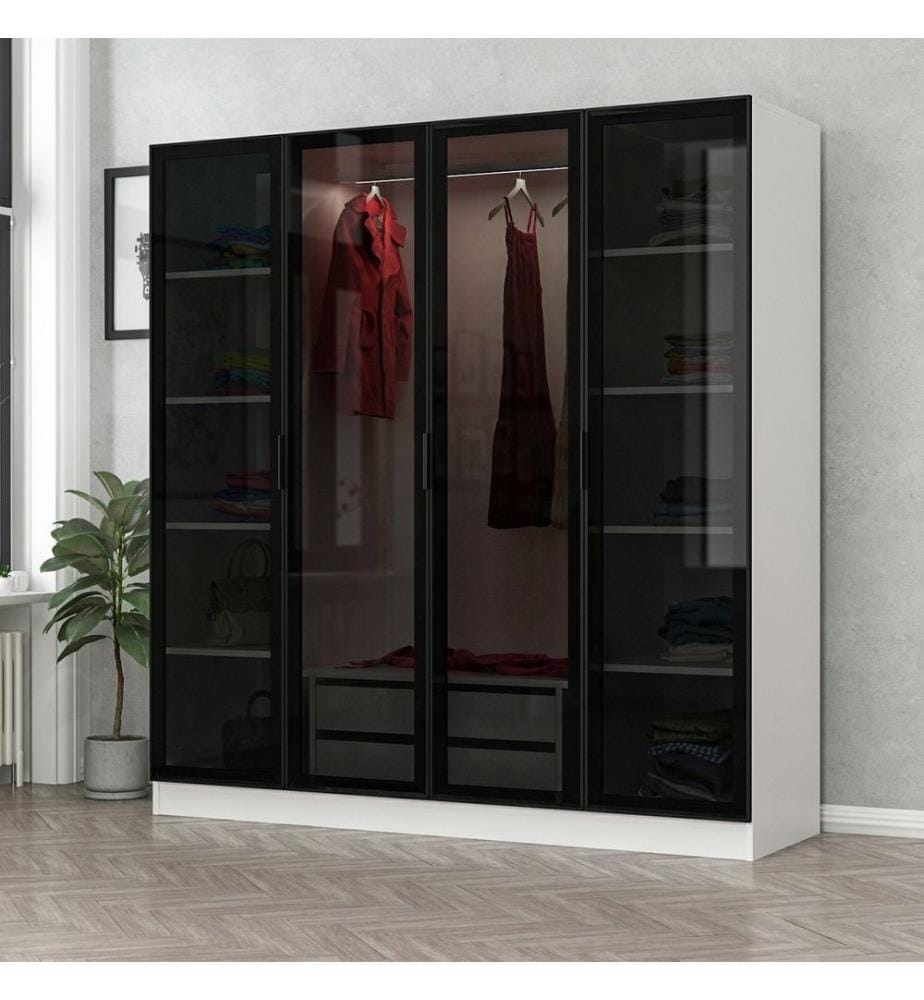 Armoire, Blanc, Noir, Panneau de particules mélaminé