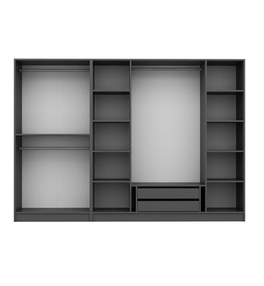 Kleiderschrank, Anthrazit, Melaminharzbeschichtete Spanplatte
