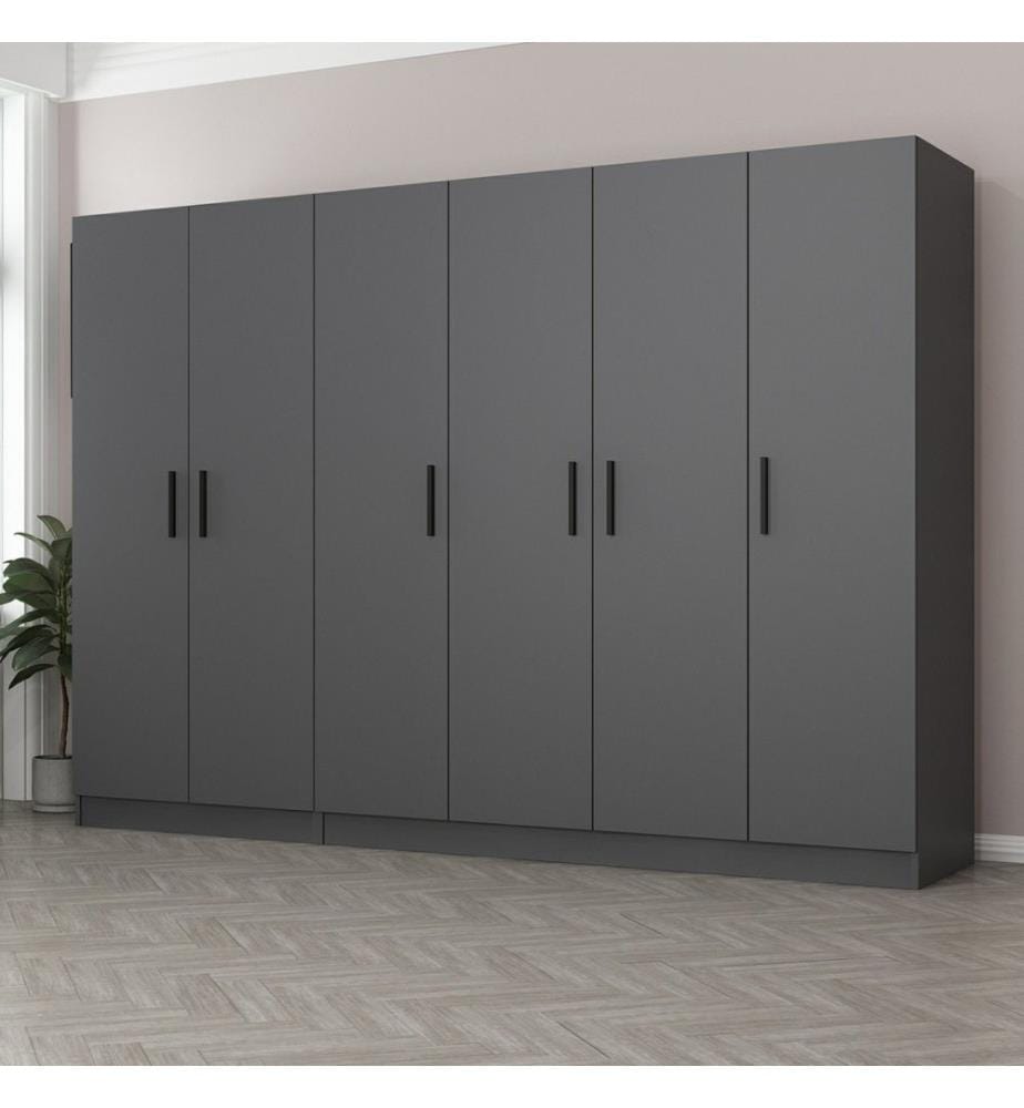Wardrobe, Anthracite, Melamine Coated Particle Board