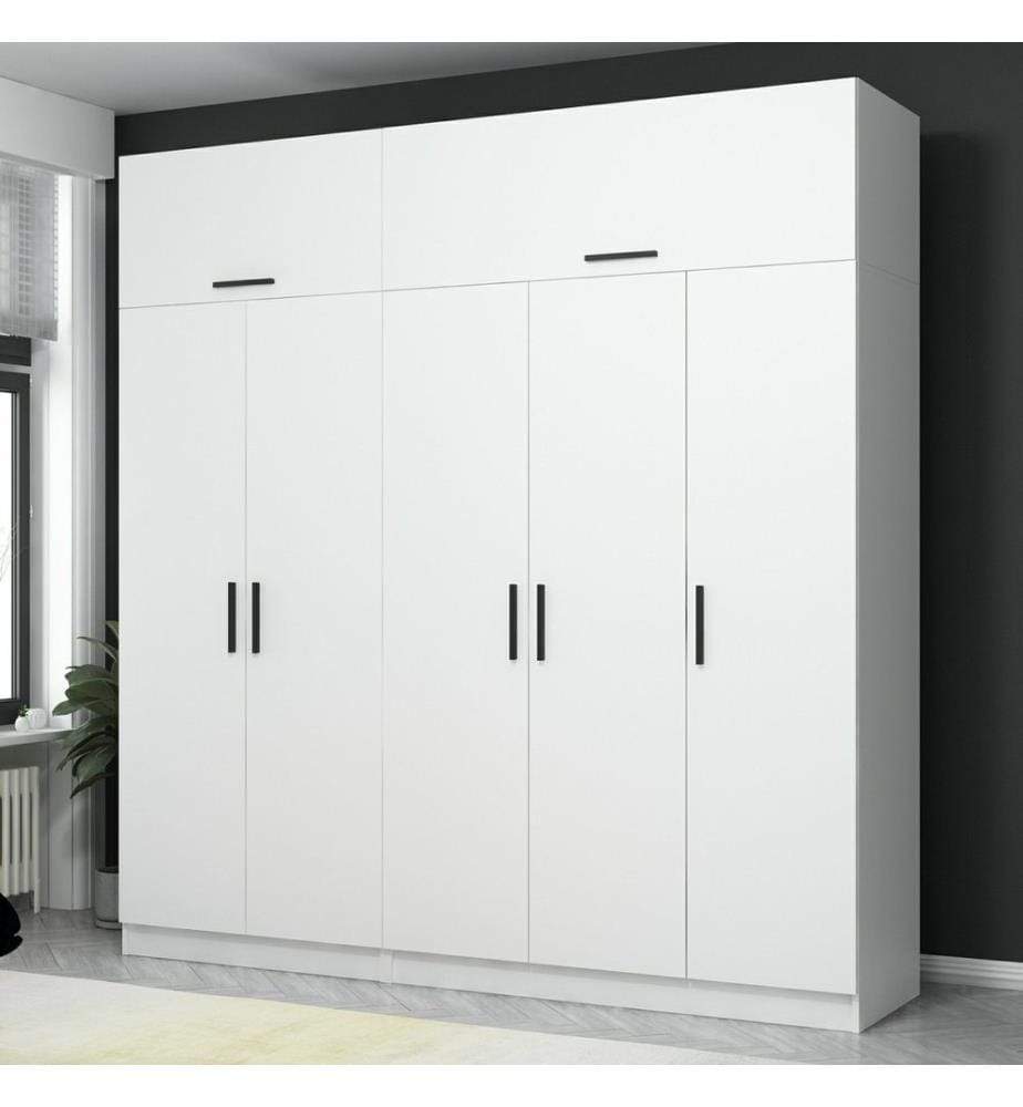 Armadio, Bianco, Pannello di particelle rivestito in melamina