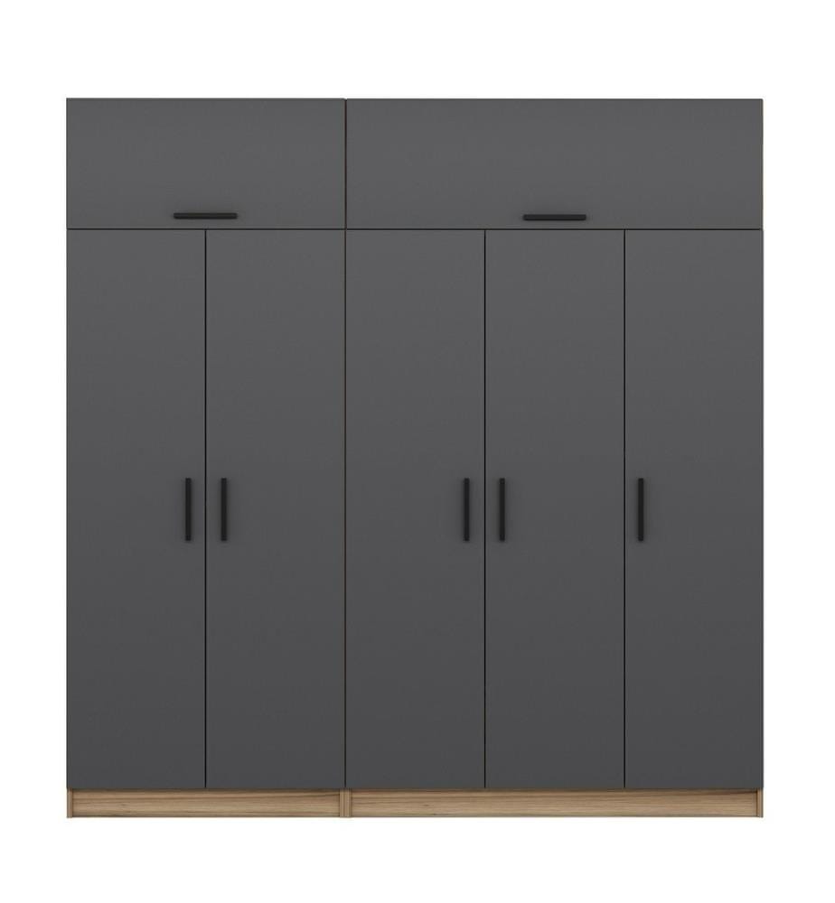Kleiderschrank, Anthrazit, Melaminharzbeschichtete Spanplatte