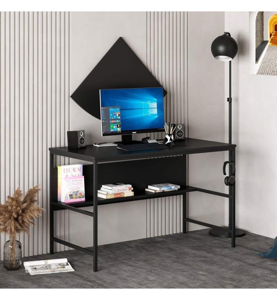 Study Desk, Black, Melamine Coated Particle Board