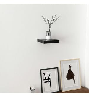 Etagère murale, Noir, Panneau de particules mélaminé
