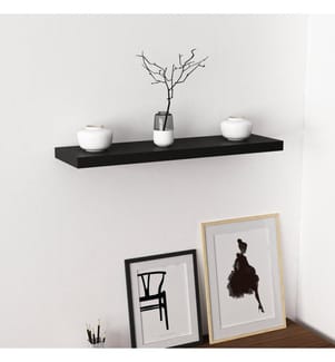 Etagère murale, noir, panneau de particules mélaminé
