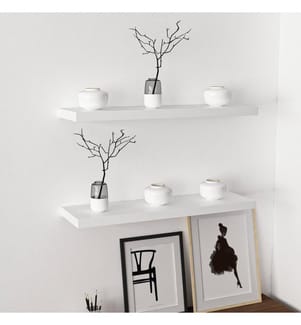 Etagère murale, blanc, panneau de particules mélaminé