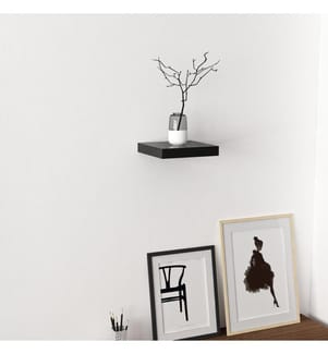 Etagère murale, Noir, Panneau de particules mélaminé