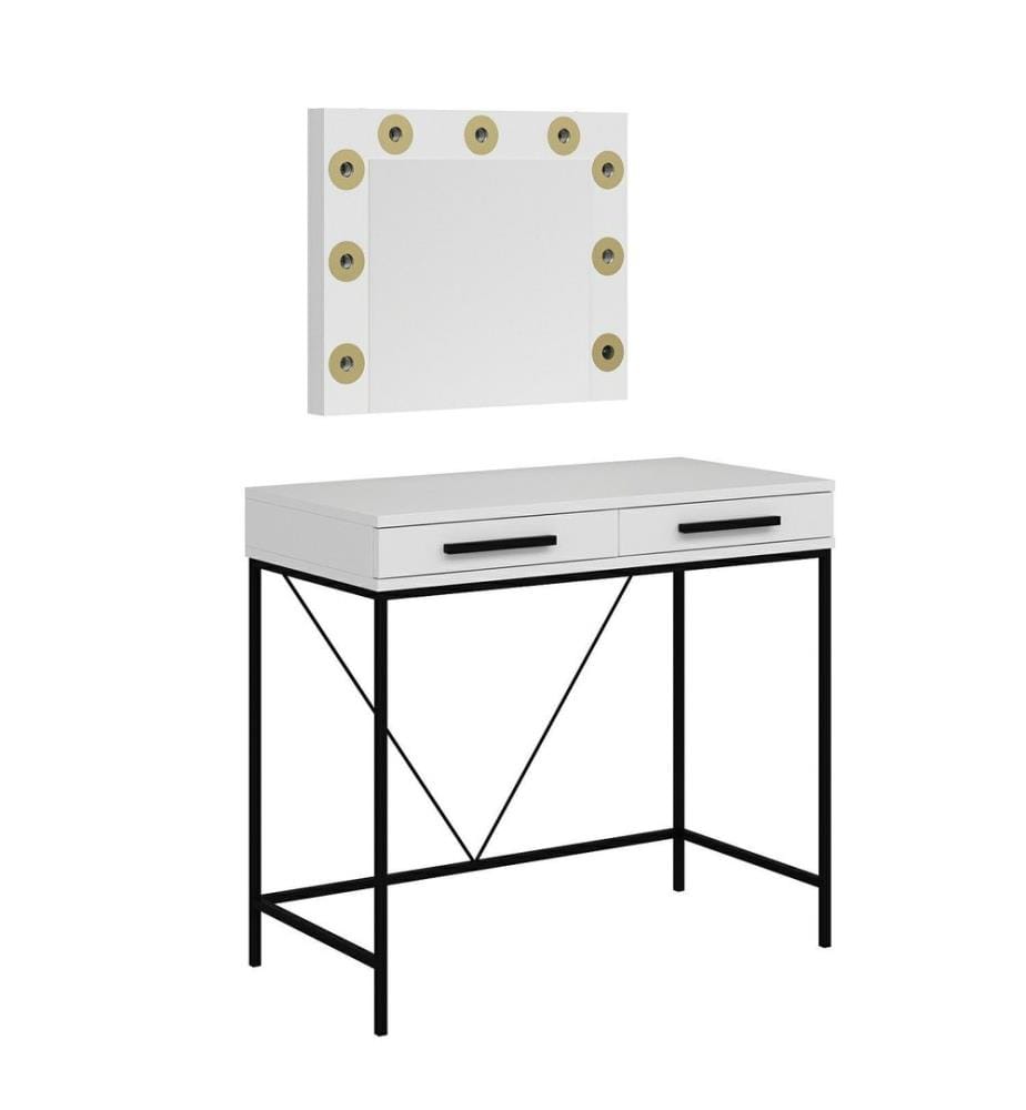 Table de maquillage, blanc, panneau de particules mélaminé