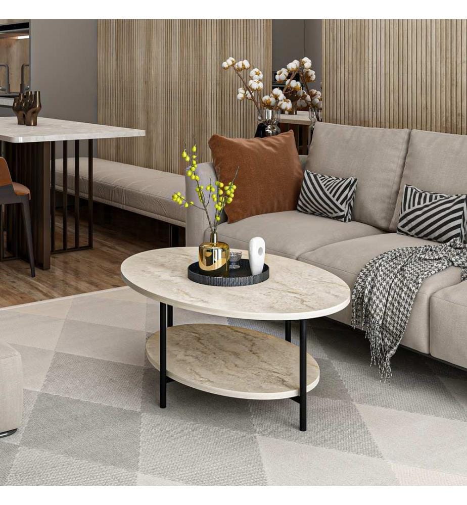 Couchtisch, Travertin, 100 % MELAMINBESCHICHTETE SPANPLATTE
