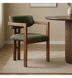 Chaise verte en noyer, 100 % hêtre.