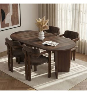 Ensemble table et chaises de salle à manger, 5 pièces, noyer Milano, noyer foncé, marron, panneau de particules 100 % recouvert de mélamine
